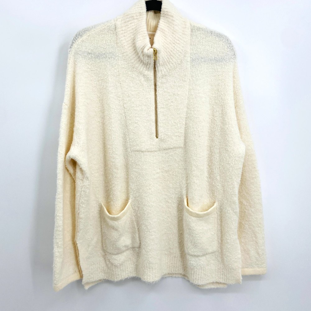 ANTHROPOLOGIE Sleeping On Snow Cream Wool Alpaca Blend Pullover Sweater Large